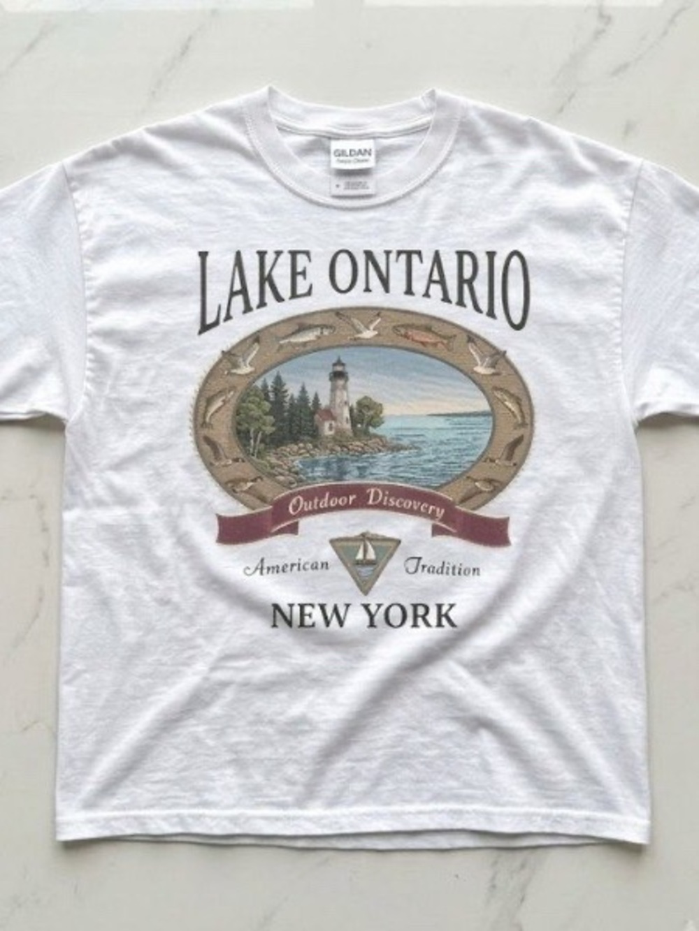 Gildan White Lake Ontario New York Graphic Tee